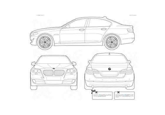 Download drawing BMW 5-Series F10 Sedan 2011 in ai pdf png svg formats